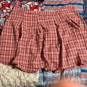 Pink Plaid Mini Skirt
